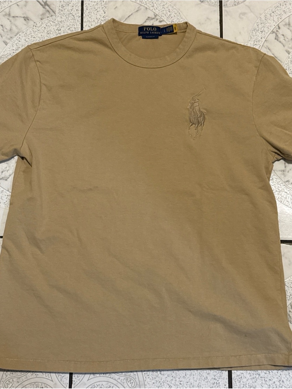 Polo Ralph Lauren Big Pony Classic Fit T-Shirt Tan Khaki Beige Men’s Size Large